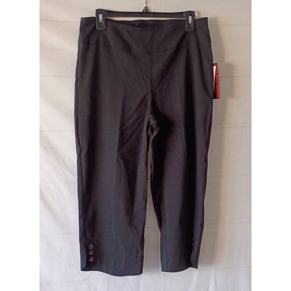Briggs Women's Black Cropped Pants Size 10 Comfort Waistband NWT Stretch